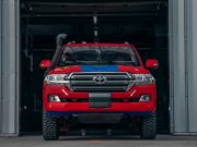 Front View Bright Red Toyota Hilux Pick Up