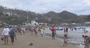 Easter Week in Nicaragua Crowded Beach