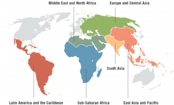 World Bank Map Showing Regions