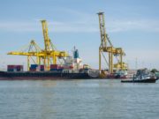 Nicaraguan Exports Container Port Cargo Ship and Cranes