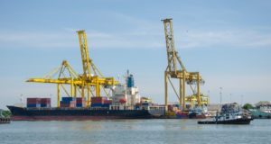 Nicaraguan Exports Container Port Cargo Ship and Cranes