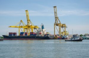 Nicaraguan Exports Container Port Cargo Ship and Cranes