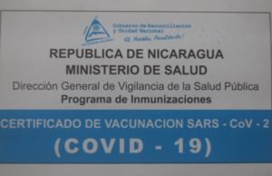 Entry Requirements for Nicaragua Vaccination Card