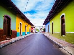 Nicaraguan Cities Colorful Houses Narrow Street