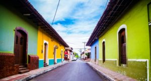 Nicaraguan Cities Colorful Houses Narrow Street