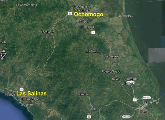 MTI Projects Map Ochomogo to Las Salinas Nicaragua