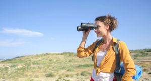 Nicaraguan Customs Female Looking Through Binoculars