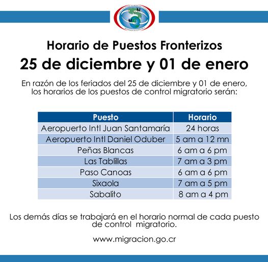 holiday hours for Nicaragua Immigration