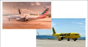 American Airlines and Spirit Airplanes on the Tarmac