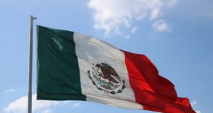 Nicaragua and Mexico Mexican Flag Blue Sky With Clouds