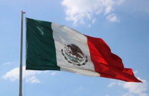 Nicaragua and Mexico Mexican Flag Blue Sky With Clouds