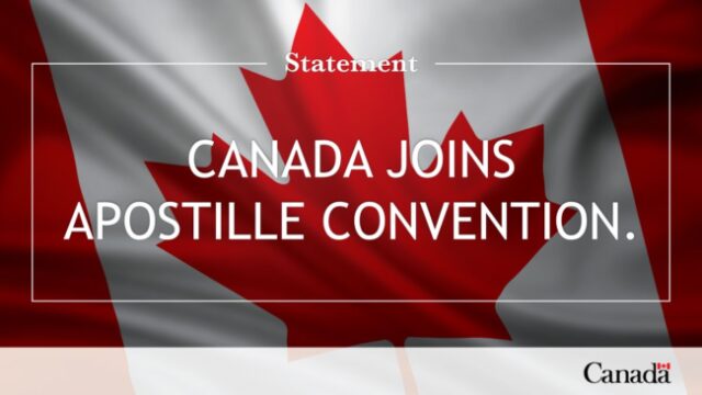 Canada will Apostille Documents